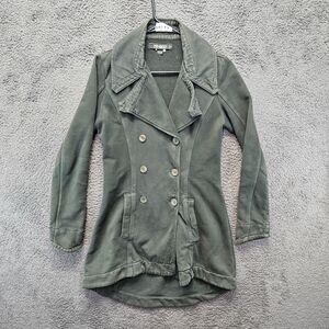 Transit‎ Par Such TR-900 Trench Coat Women Size 3 Gray Double Breasted